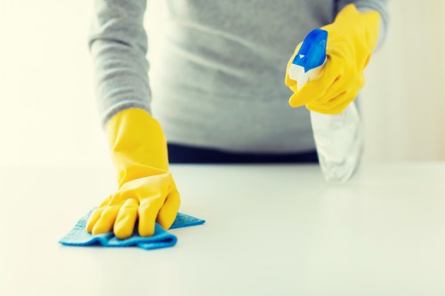 Cleaning a stone or vinyl floor in a Westhampstead commercial space