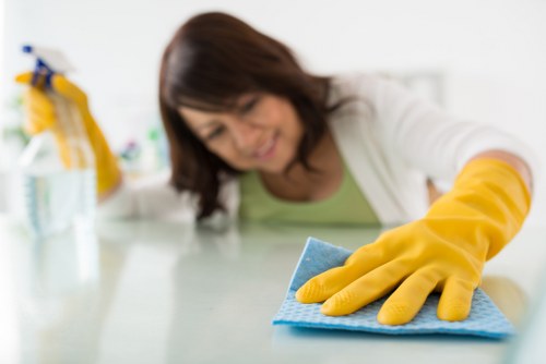 Local sofa cleaner working on a fabric sofa in West Hampstead