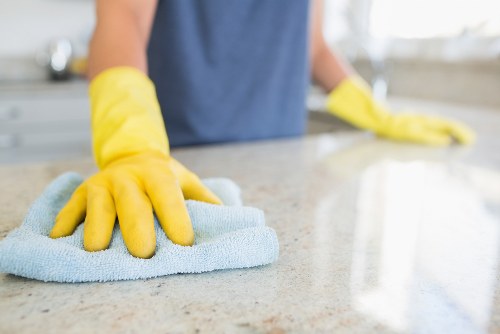 Risk assessment and safe cleaning practices being applied in a property