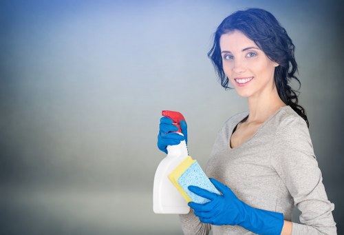 Local cleaners working in a Westhampstead office building